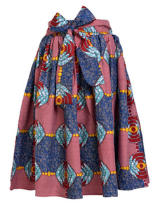 Mid Length Palazzo in African Prints with Bow Tie and Scarf