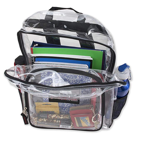 Clear Backpack - Black Open
