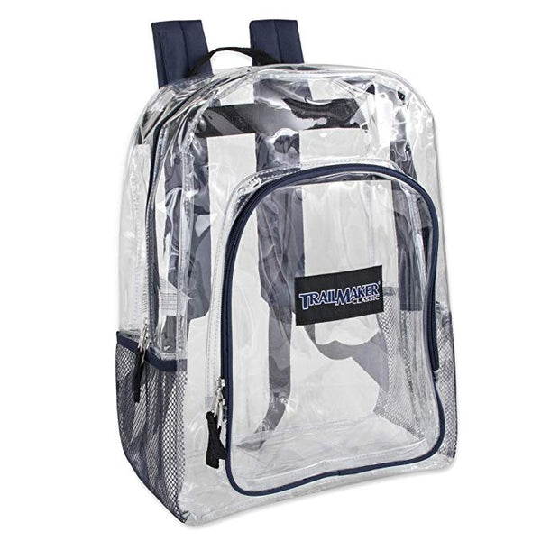 Clear Backpack - Navy Front