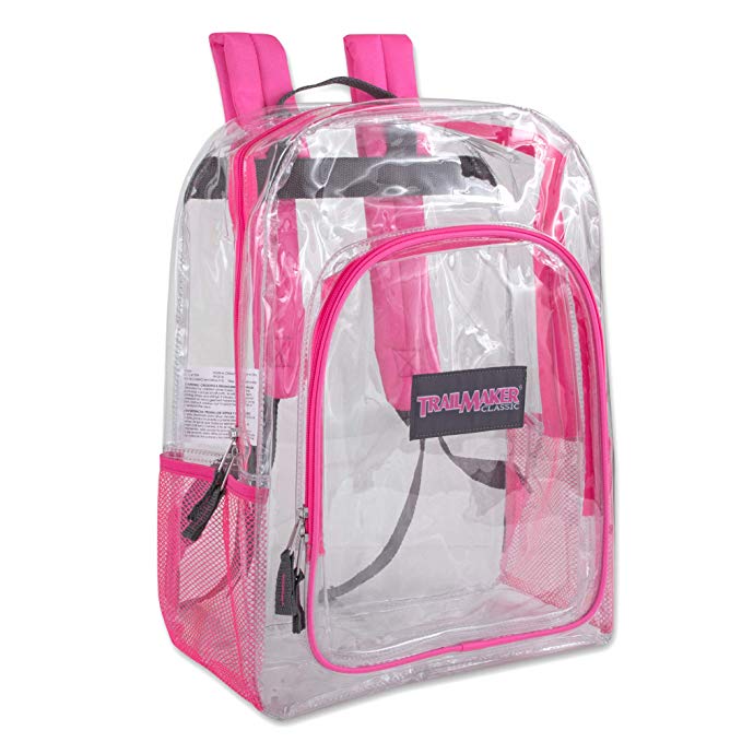 Clear Backpack - Pink Front