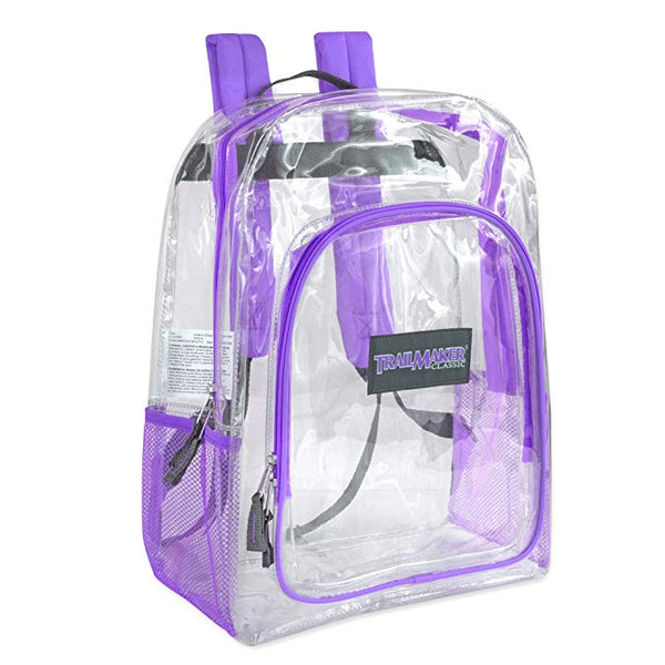 Clear Backpack - Purple Front