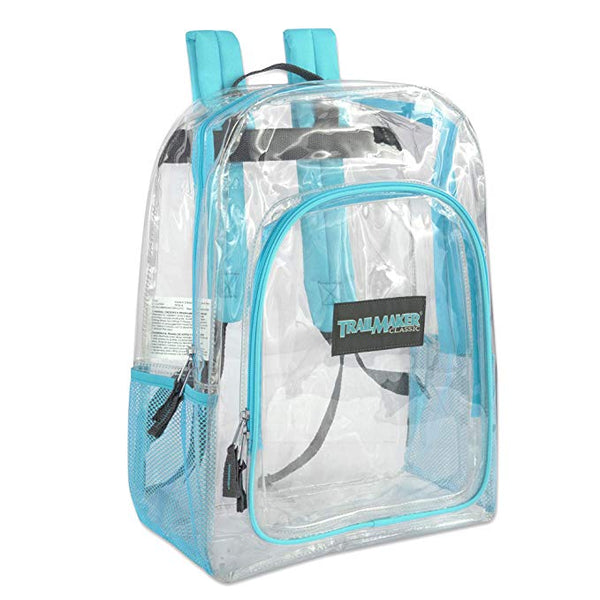 Clear Backpack - Turquoise Front