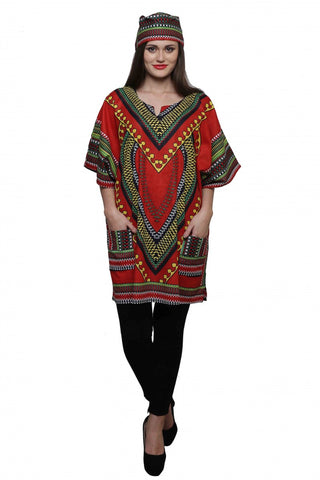 Traditional Heart Print Dashiki