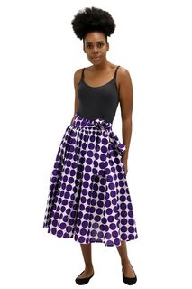 MID LENGTH POLKA DOT MAXI SKIRT