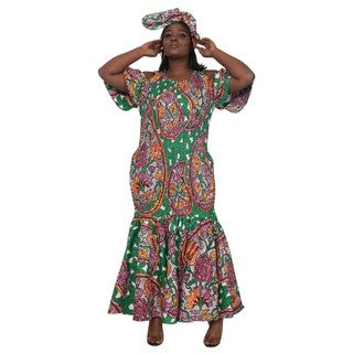 Cold Shoulder Ankara Print Maxi Dress